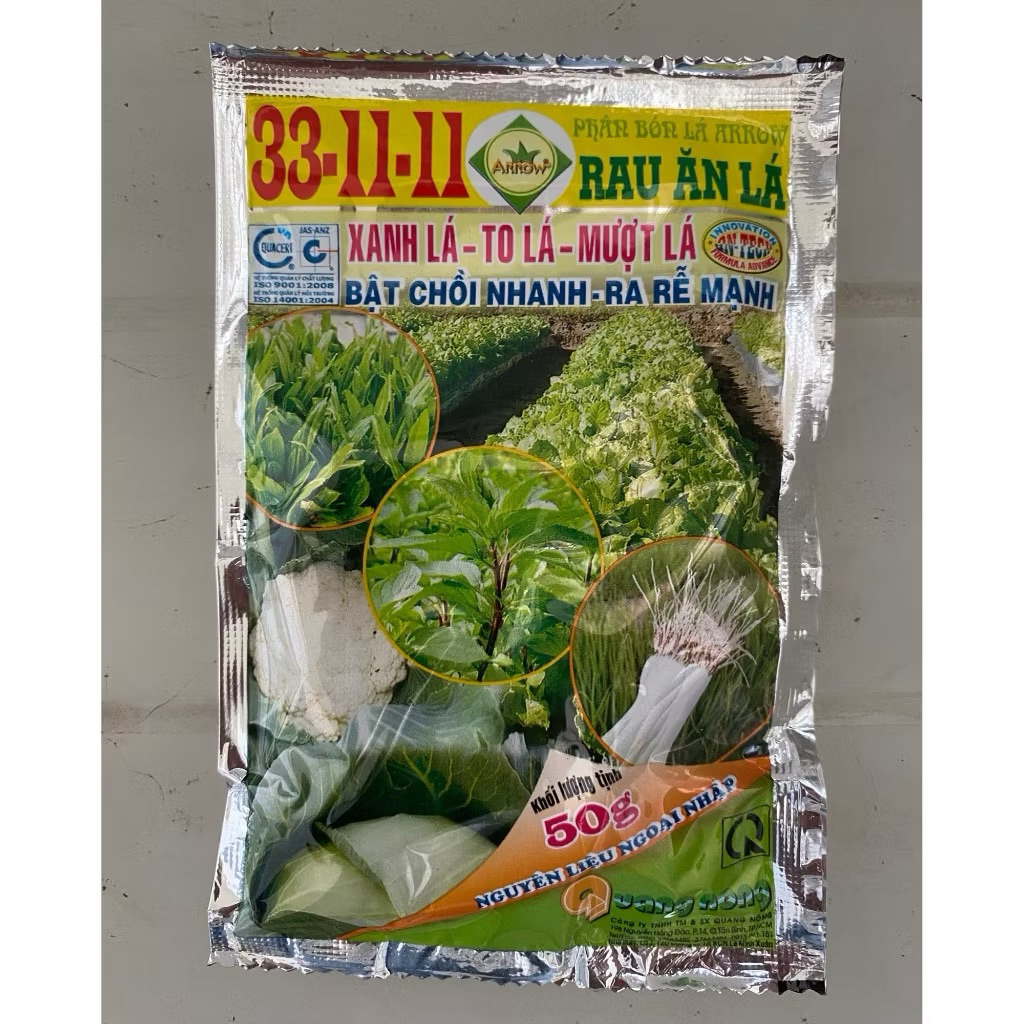 [5 gói] ARROW Dưa Hấu 33-11-11+TE Hoặc Rau Ăn lá 33-11-11 (50gram) Bật chồi, Vọt đọt