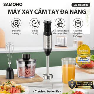 Combo Máy Xay Cầm Tay 5in1 600W SW-HBW600 và Nồi Nấu Cháo Chậm Samono 1 Lít  SW-SC10 - BH 1 Năm