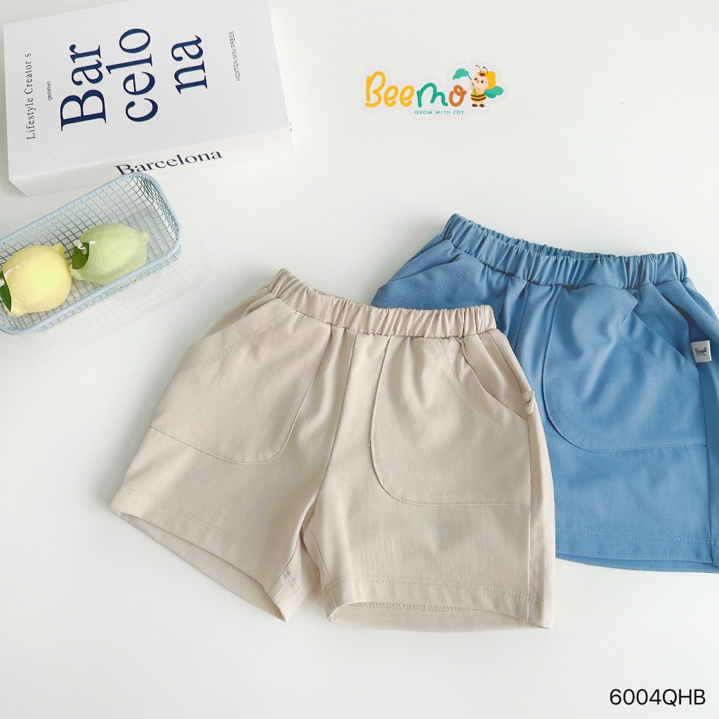 Quần thun cotton đùi unisex mềm cho bé, quần đùi cotton co dãn basic dễ mặc