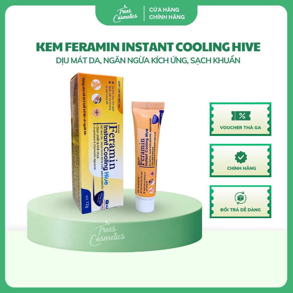 Kem bôi chống ngứa Feramin Instant Cooling Hive dưỡng ẩm, làm dịu da, ngăn ngừa kích ứng 12g | BigBuy360 - bigbuy360.vn