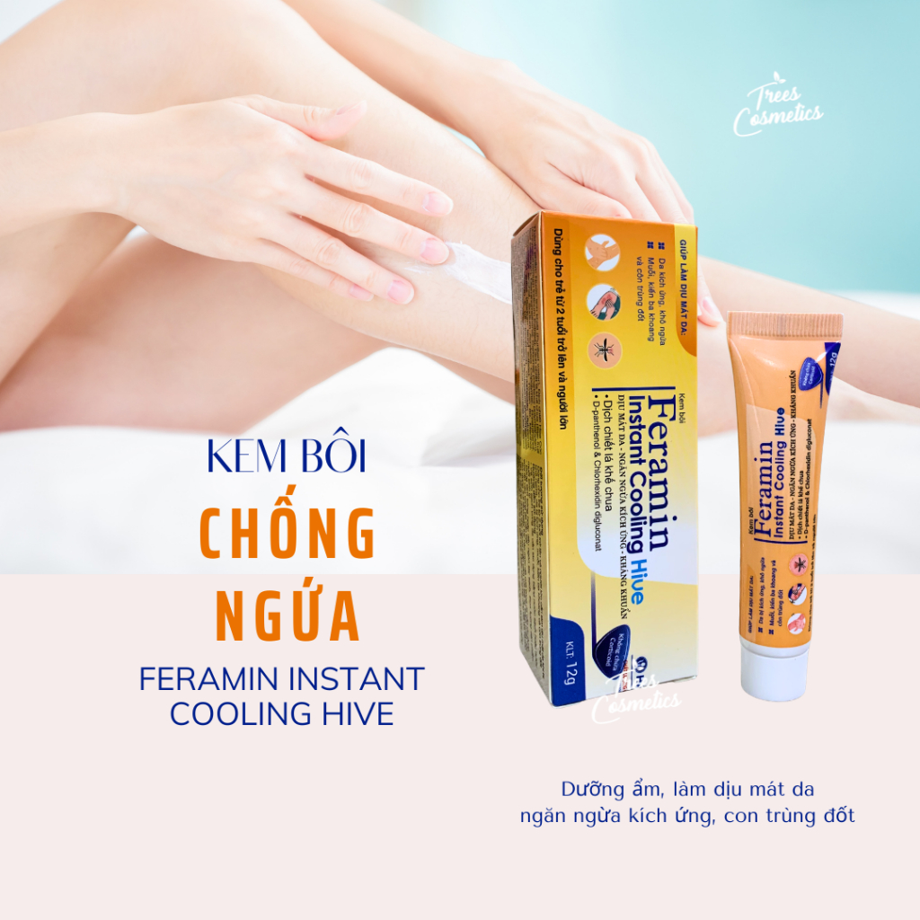 Kem bôi chống ngứa Feramin Instant Cooling Hive dưỡng ẩm, làm dịu da, ngăn ngừa kích ứng 12g | BigBuy360 - bigbuy360.vn