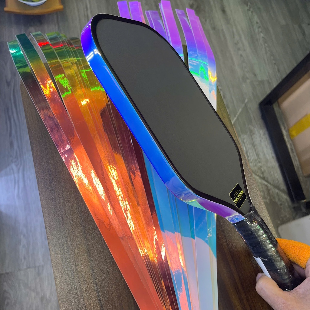 Dán viền vợt Pickleball TRÁNG GƯƠNG 16mm 14mm dán cạnh viền vợt lấp lánh bảo vệ viền vợt tặng PPF BS