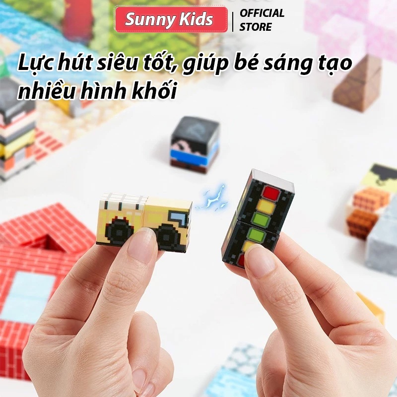 Đồ Chơi 500 Khối Nam Châm Từ Tính Đồ Chơi Mô Hình Lắp Ráp Kiến Trúc khối nam châm từ tính Mincraft