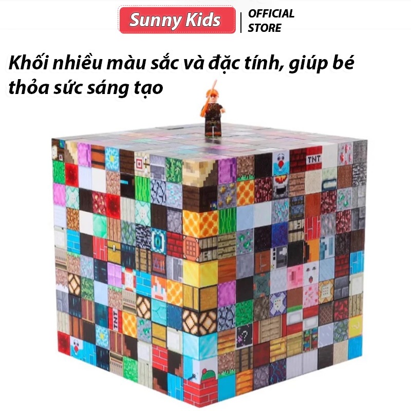 Đồ Chơi 500 Khối Nam Châm Từ Tính Đồ Chơi Mô Hình Lắp Ráp Kiến Trúc khối nam châm từ tính Mincraft