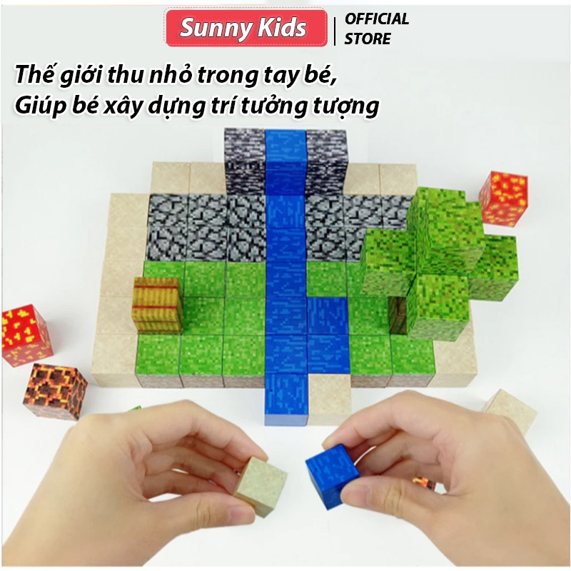 Đồ Chơi 500 Khối Nam Châm Từ Tính Đồ Chơi Mô Hình Lắp Ráp Kiến Trúc khối nam châm từ tính Mincraft