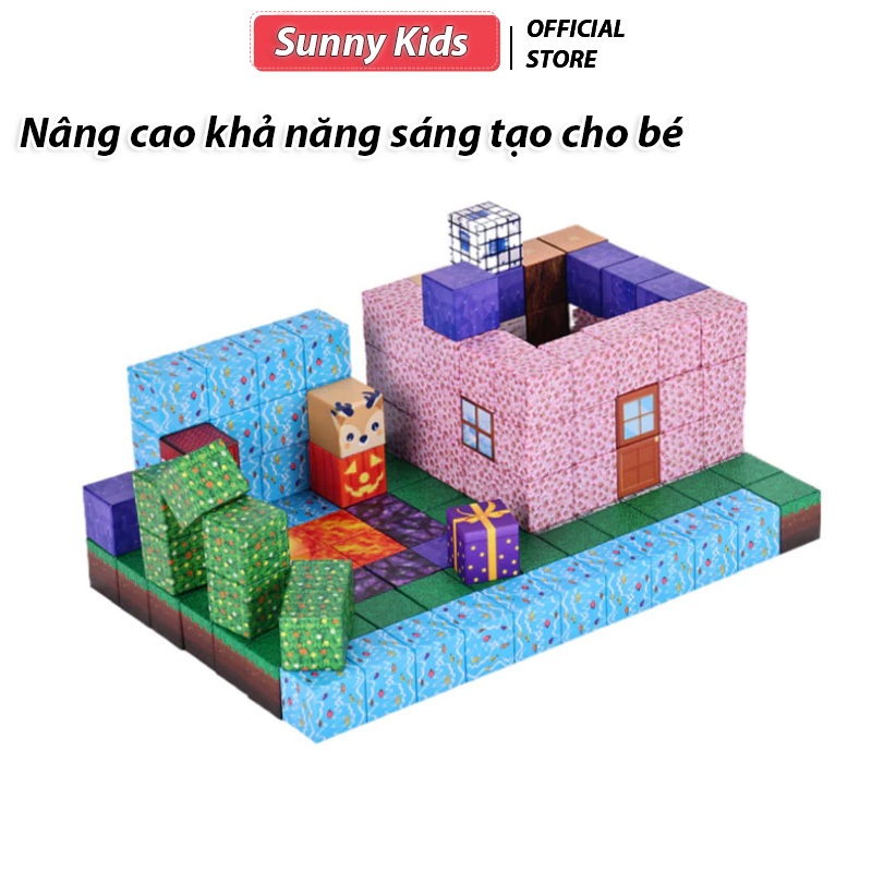 Đồ Chơi 500 Khối Nam Châm Từ Tính Đồ Chơi Mô Hình Lắp Ráp Kiến Trúc khối nam châm từ tính Mincraft
