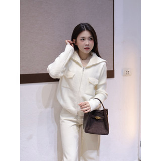 𝐏𝐡𝐢𝐞𝐧 | (Sẵn) W8141 Áo Khoác Len Cổ Bẻ Khoá Zip Form Vừa Đông 2025