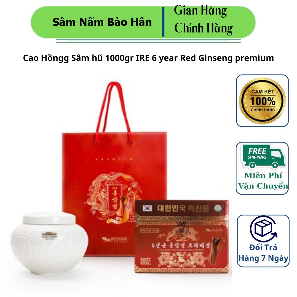 Cao Hồngg Sâm hũ 1000gr IRE 6 year Red Ginseng premium