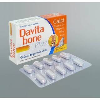 TPBVSK Davita Bone Plus bổ sung calci và vitamin D của DHG Pharma (Hộp 3 vỉ x 10 viên)