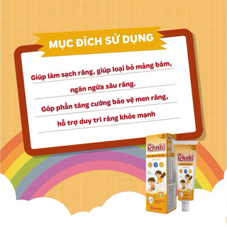 Kem đánh răng thảo dược Ích Nhi dưới 6 tuổi, Tuýp 50g, ko chứa flour, Làm sạch răng miệng ở trẻ em