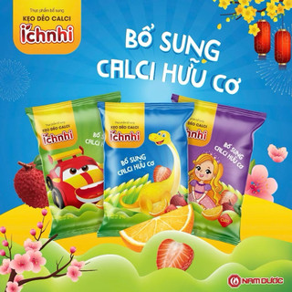 Thực phẩm bổ sung Kẹo dẻo Ích Nhi (dây 10 gói) bổ sung canxi cho bé, cung cấp lợi khuẩn hỗ trợ tiêu hóa, hương trái cây