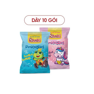 Thực phẩm bổ sung Kẹo dẻo Ích Nhi (dây 10 gói) bổ sung canxi cho bé, cung cấp lợi khuẩn hỗ trợ tiêu hóa, hương trái cây