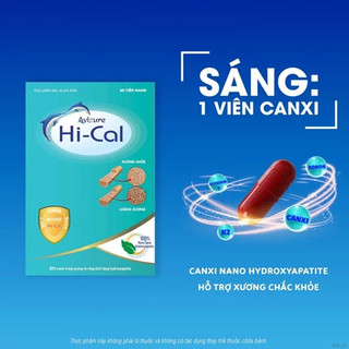 Canxi Avisure Hical Nano Sinh Học HỘP 60 VIÊN – Bổ Sung Canxi Cho Bà Bầu, Mẹ Cho Con Bú & Người Cao Tuổi