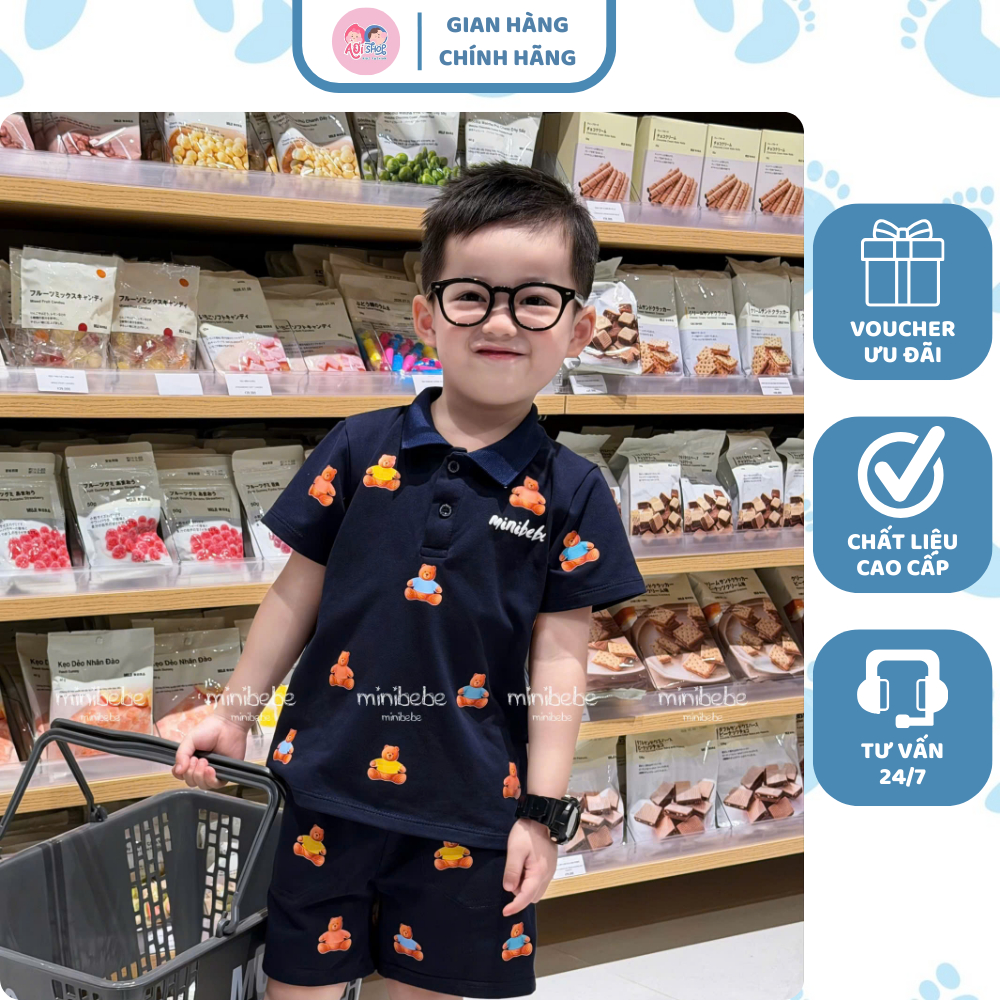 [À ƠI SHOP] A79- bộ polo gấu ngồi minibebe- a117.1777