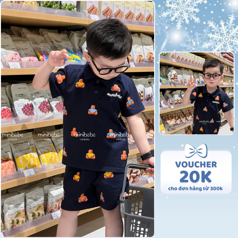 [À ƠI SHOP] A79- bộ polo gấu ngồi minibebe- a117.1777