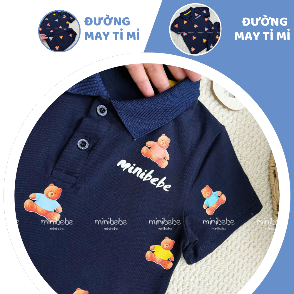 [À ƠI SHOP] A79- bộ polo gấu ngồi minibebe- a117.1777