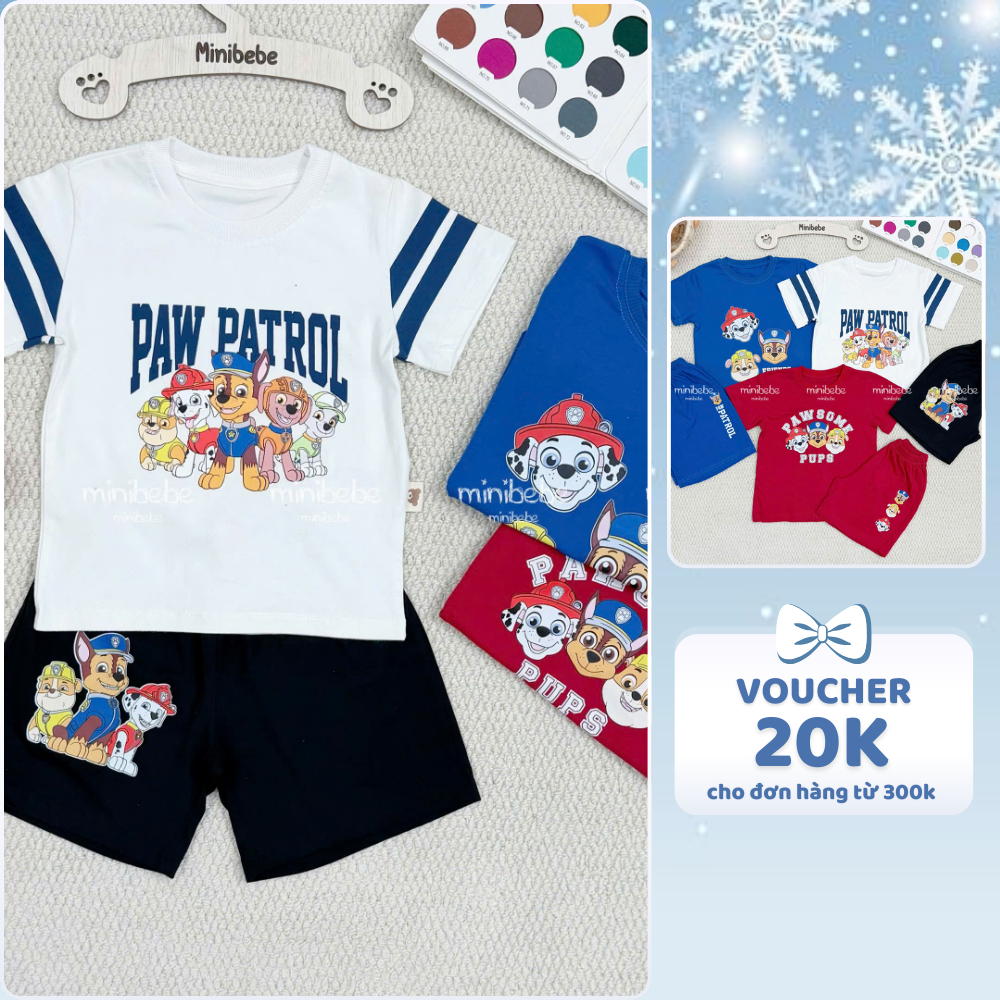 [À ƠI SHOP] C24- set 3 bộ chó paw 3 màu- a100.324