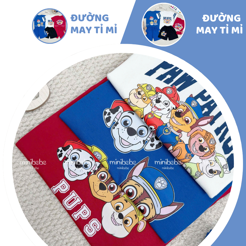 [À ƠI SHOP] C24- set 3 bộ chó paw 3 màu- a100.324