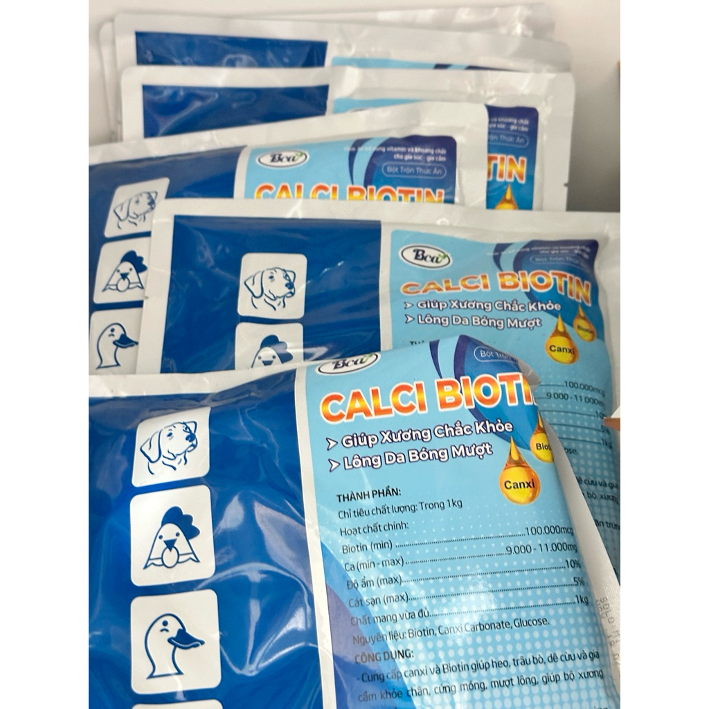 canxi 1kg cho vật nuôi, giúp cứng xương, lông da bóng mượt
