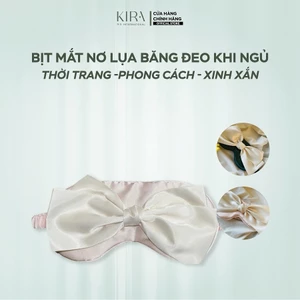 Bịt mắt ngủ chất lụa băng mềm mịn, điểm nhấn nơ xinh xắn, vừa che sáng hiệu quả vừa cực kỳ phong cách.