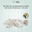 Bịt mắt ngủ chất lụa băng mềm mịn, điểm nhấn nơ xinh xắn, vừa che sáng hiệu quả vừa cực kỳ phong cách.