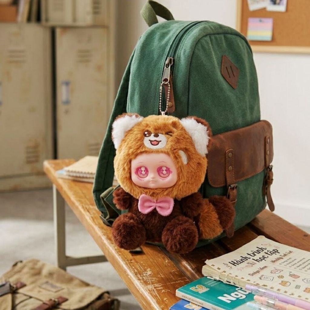Gấu Bông Mặt Baby Gấu Trúc Đỏ Đáng Yêu, Thú Nhồi Bông Cáo Mèo Size Mini Làm Quà Tặng Cho Bé, Bạn Gái
