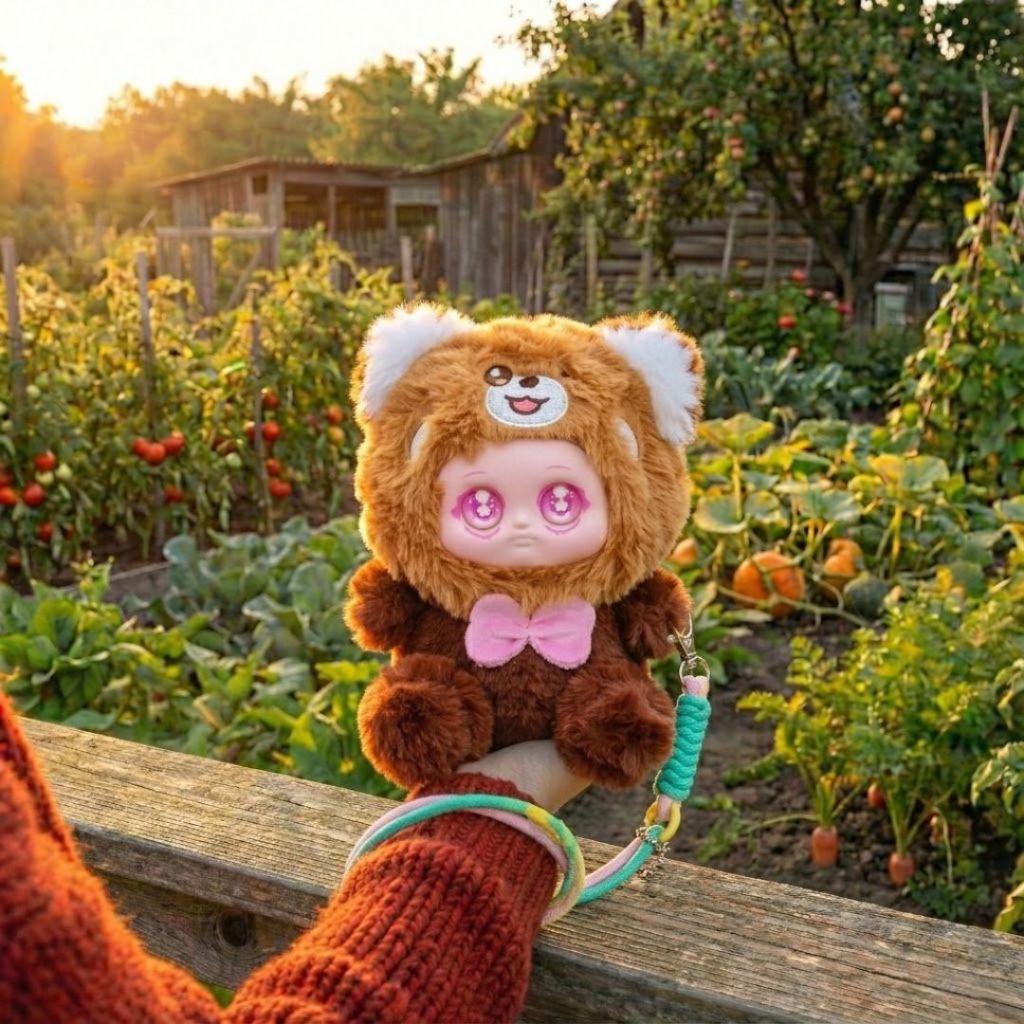 Gấu Bông Gấu Trúc Đỏ Mặt Baby Dễ Thương, Thú Nhồi Bông Cáo Mèo Size 20Cm Làm Móc Khóa Cho Bé,Bạn Gái. Babisu