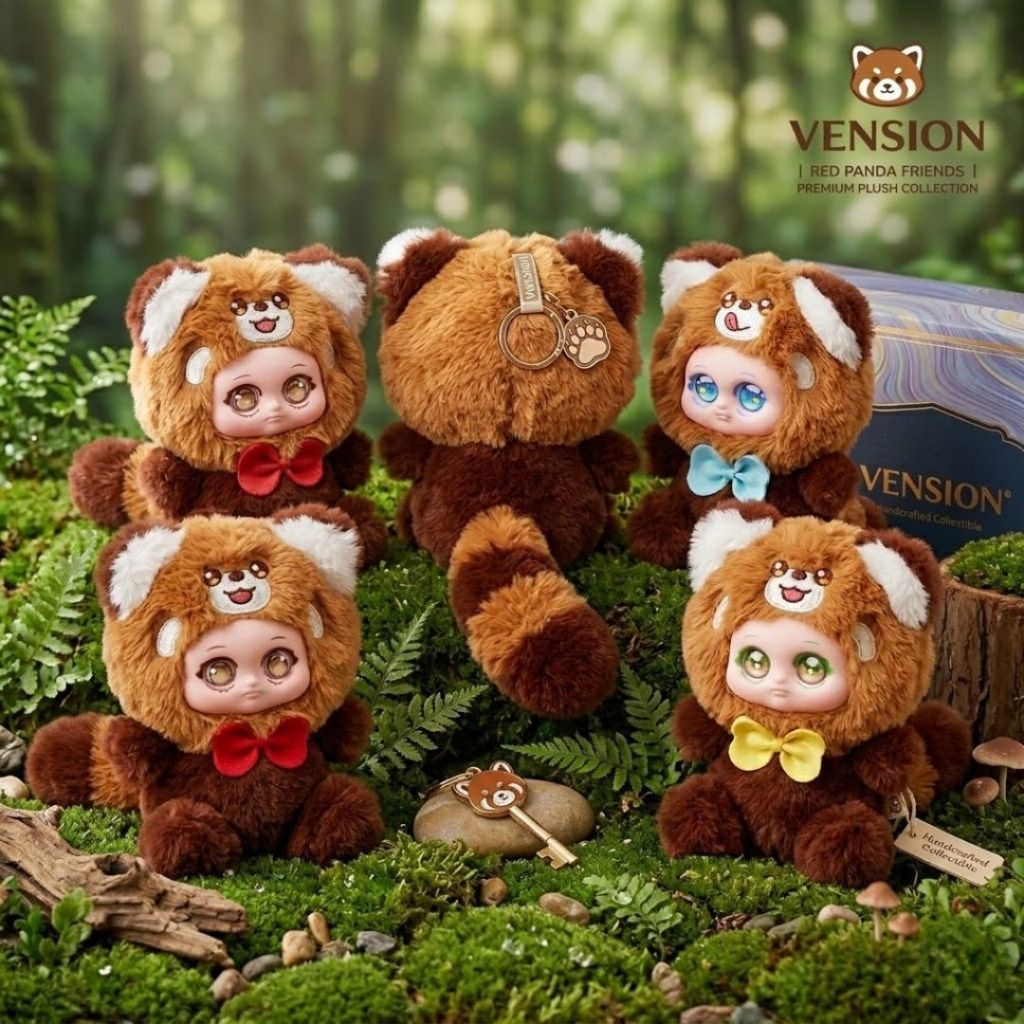 Gấu Bông Mặt Baby Gấu Trúc Đỏ Đáng Yêu, Thú Nhồi Bông Cáo Mèo Size Mini Làm Quà Tặng Cho Bé, Bạn Gái