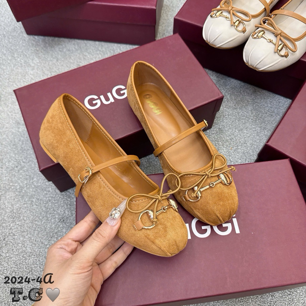 Giày bệt búp bê G nơ nhúm mũi quai mảnh
