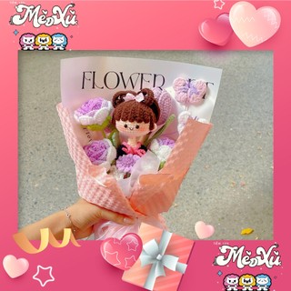 HOA HỒNG MÓC LEN HANDMADE