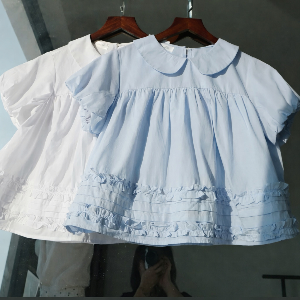 Áo babydoll tay bồng cổ sen bèo gấu, dáng rộng  xinh xắn TAM A85