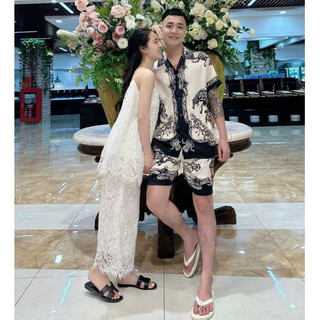 đồ bộ ngắn tay họa tiết nam mặc mùa hè siêu thoáng mát, bộ sơ mi cộ tay nam chất liệu lụa cao cấp N50