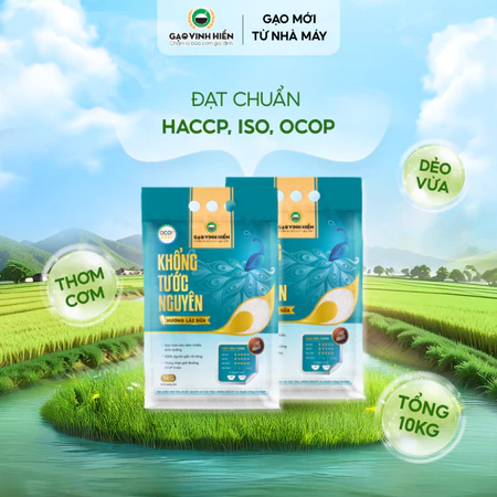 [Combo 2 Túi] Gạo Hương Lài Sữa Khổng Tước Nguyên Vinh Hiển 5kg - Dẻo vừa, thơm, mềm cơm - Gạo nấu cho bé