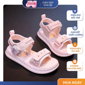 Dép Quai Hậu Sandal Đi Học Cho Bé Gái, Dép Quai Dán Bé Gái Đi Học Chống Trơn Trượt Mềm Mại TH Kids