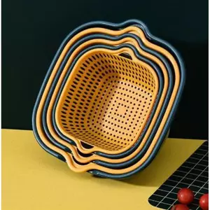 Bộ Rổ 6 Món Rổ Ráo Nước,Rổ Rửa Rau Củ Quả Hai Lớp Ráo Nước Tiện Dụng Cho Nhà Bếp