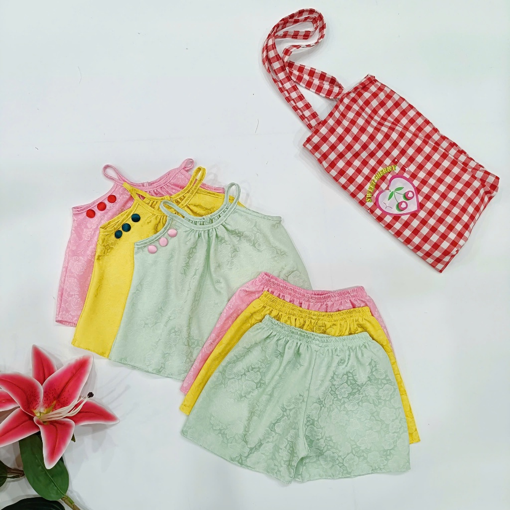 Ngọc Kids Bộ quần áo mùa hè, yếm cho bé gái 6-24kg