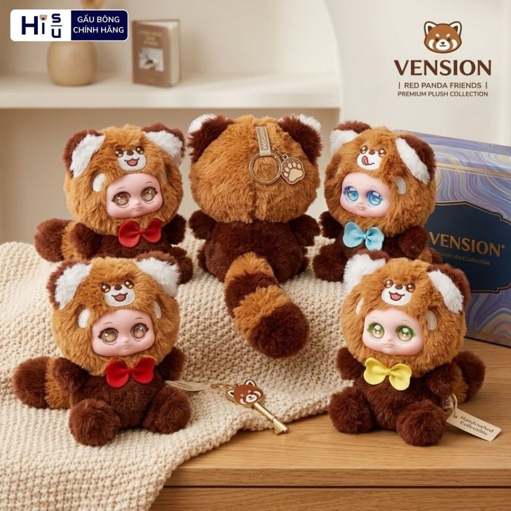 Gấu Bông Gấu Trúc Đỏ Mặt Baby Dễ Thương, Thú Nhồi Bông Cáo Mèo Size 20Cm Làm Móc Khóa, Gấu Đeo Cho Bé,Bạn Gái