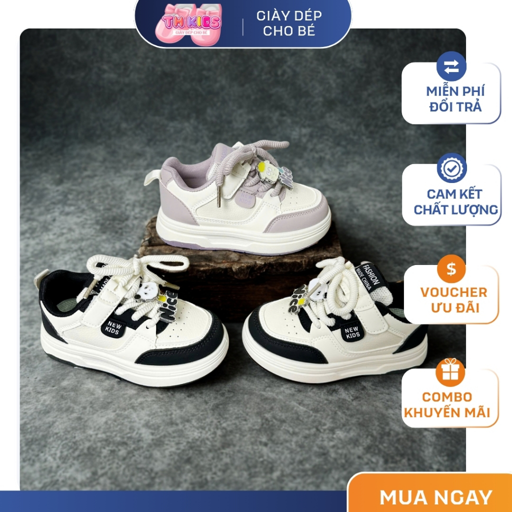 [M138] Giày Thể Thao Bé Trai Bé Gái Siêu Nhẹ - Giày Sneaker Trẻ Em Phong Cách Hàn Quốc Mới 2026 Đi Học, Đi Chơi  TH Kids