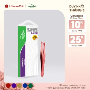 Nhíp Nhổ Lông Mày, Lông Mũi, Lông Nách, Tóc Bạc Inox KỀM NGHĨA N.401 - Đầu Xéo - 4 Màu