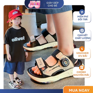 Sandal Bé Trai Quai Ngang Núm Vặn Thông Minh - Dép Quai Hậu Trẻ Em Siêu Nhẹ, Đế Êm Chống Trơn Trượt Phong Cách