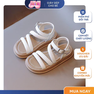 Dép Sandal Quai Ngang Đế Bằng Chống Trượt Phong Cách Hàn Quốc Dép Tiểu Thư Dễ Thương TH Kids