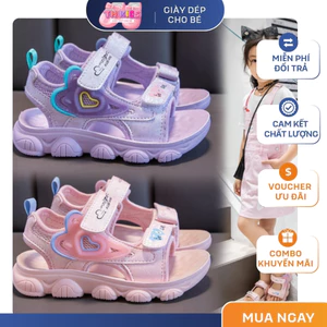 Sandal Bé Gái Quai Hậu Siêu Nhẹ, Dép Quai Hậu Bé Gái Họa Tiết Trái Tim Phong Cách Hàn Quốc size 26-37 TH Kids