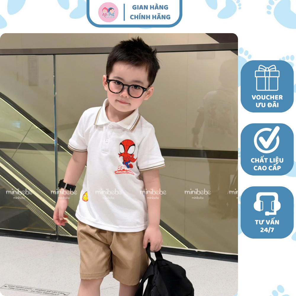 [À ƠI SHOP] R04- bộ polo áo trắng nhện giơ tay - a117.1778
