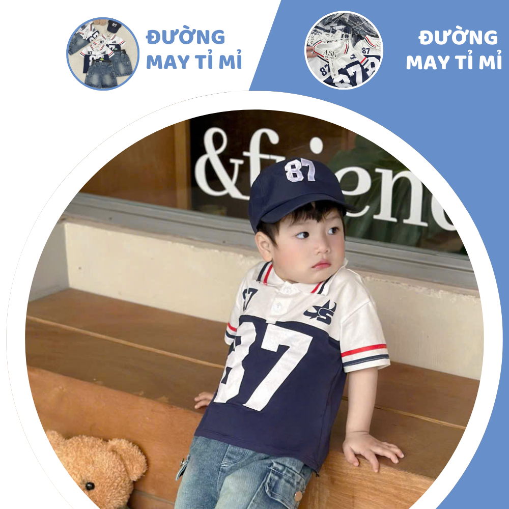 [À ƠI SHOP] B55- bộ cộc quần bò chữ s số 87 kèm mũ- a116.887