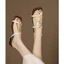 Dép hở mũi vuông kiểu Pháp, sandal gót thấp 2,5cm thời trang