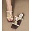 Dép hở mũi vuông kiểu Pháp, sandal gót thấp 2,5cm thời trang