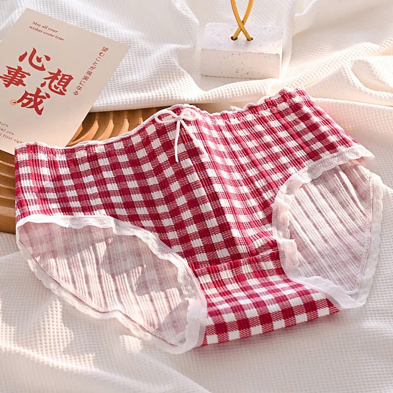 Set 10 Quần Lót Nữ Đỏ Chấm Bi ,Chip Cute Cotton  Tông Đỏ Dễ Thương, Kháng Khuẩn -  Cotton Táo Đỏ