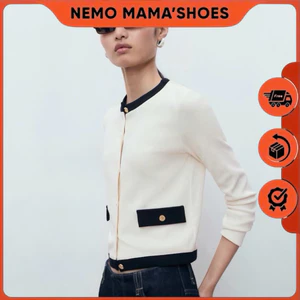 MNG ÁO CARDIGAN PHỐI VIỀN ĐEN NÚT VÀNG SANG CHẢNH – PHONG CÁCH THANH LỊCH (Q260122069)