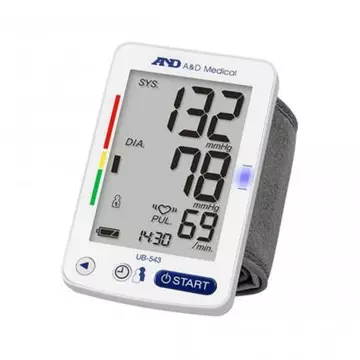 Máy đo huyết áp điện tử cổ tay A&D UB-543 – MyPressure êm-ái, nhớ 2 người & cảnh báo nhịp tim bất thường