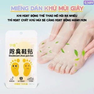 Set 10 Miếng dán lót giày khử mùi hôi tiện dụng tạo cảm giác tự tin thoải mái